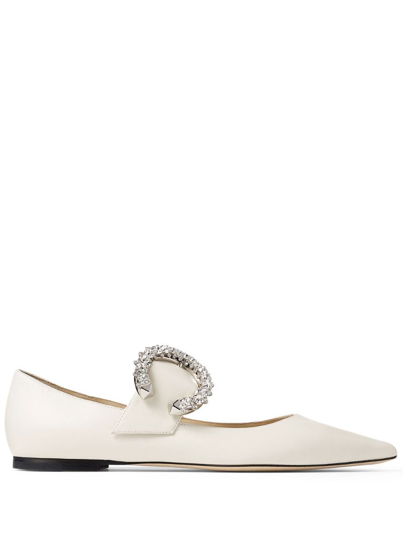 Neutral Melva Leather Ballet Pumps