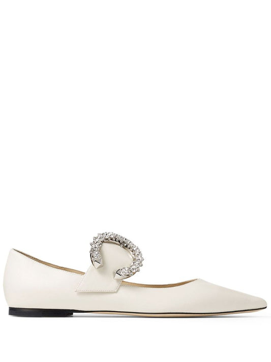 Neutral Melva Leather Ballet Pumps