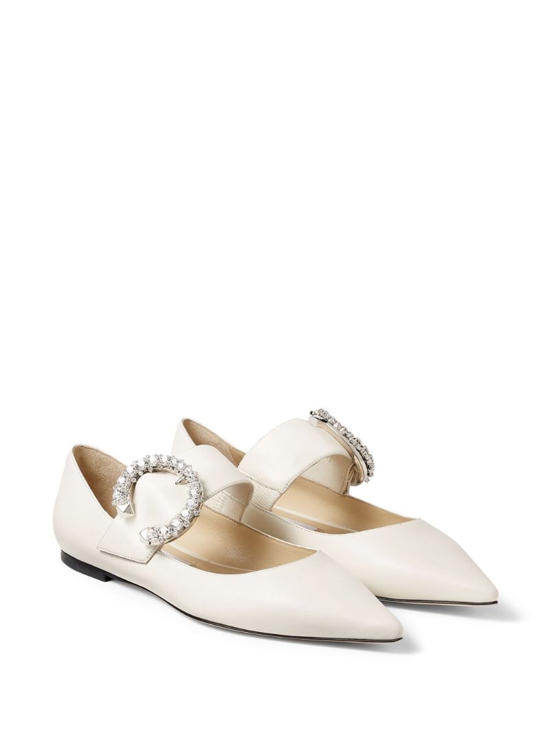 Neutral Melva Leather Ballet Pumps