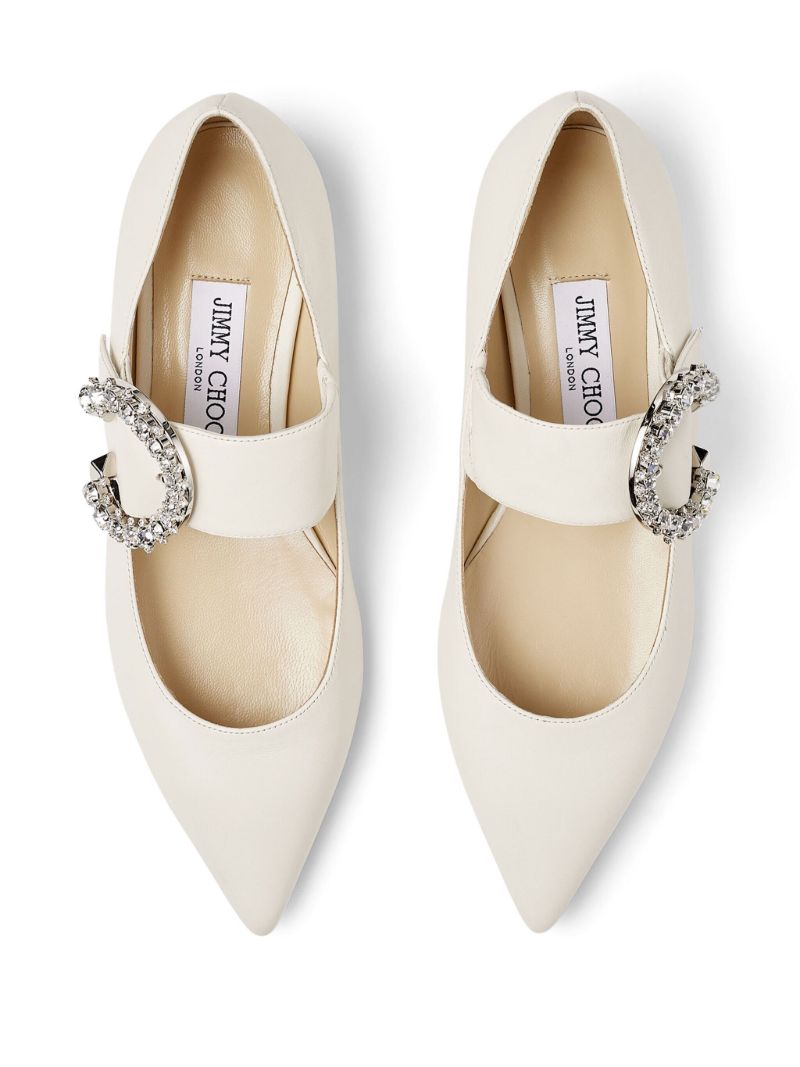 Neutral Melva Leather Ballet Pumps