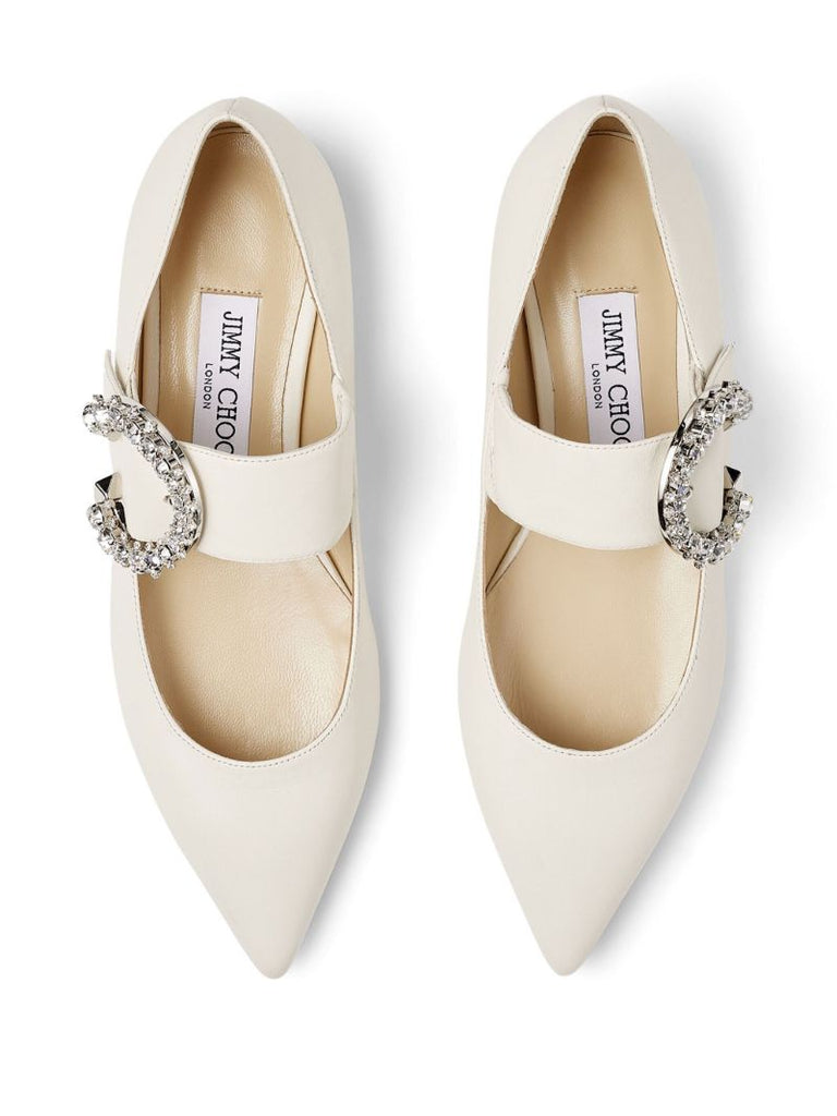 Neutral Melva Leather Ballet Pumps