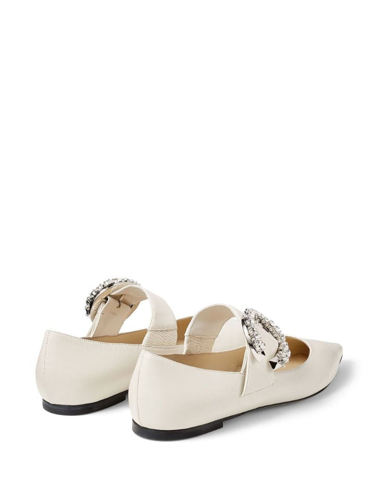 Neutral Melva Leather Ballet Pumps
