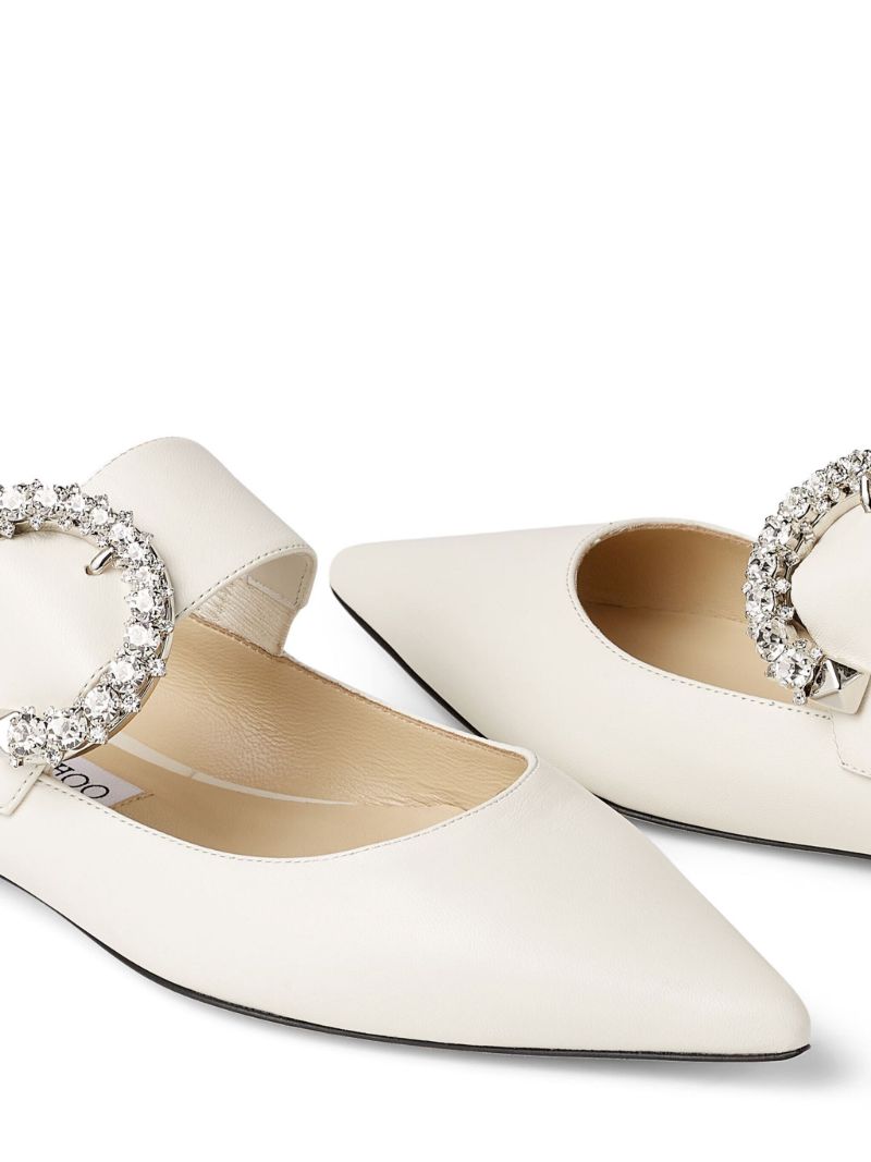 Neutral Melva Leather Ballet Pumps