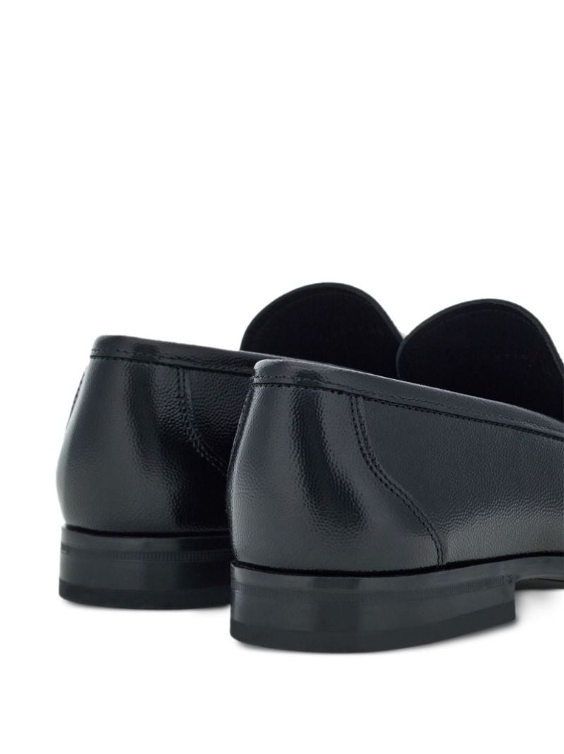 Black Gancini-plaque Leather Loafers