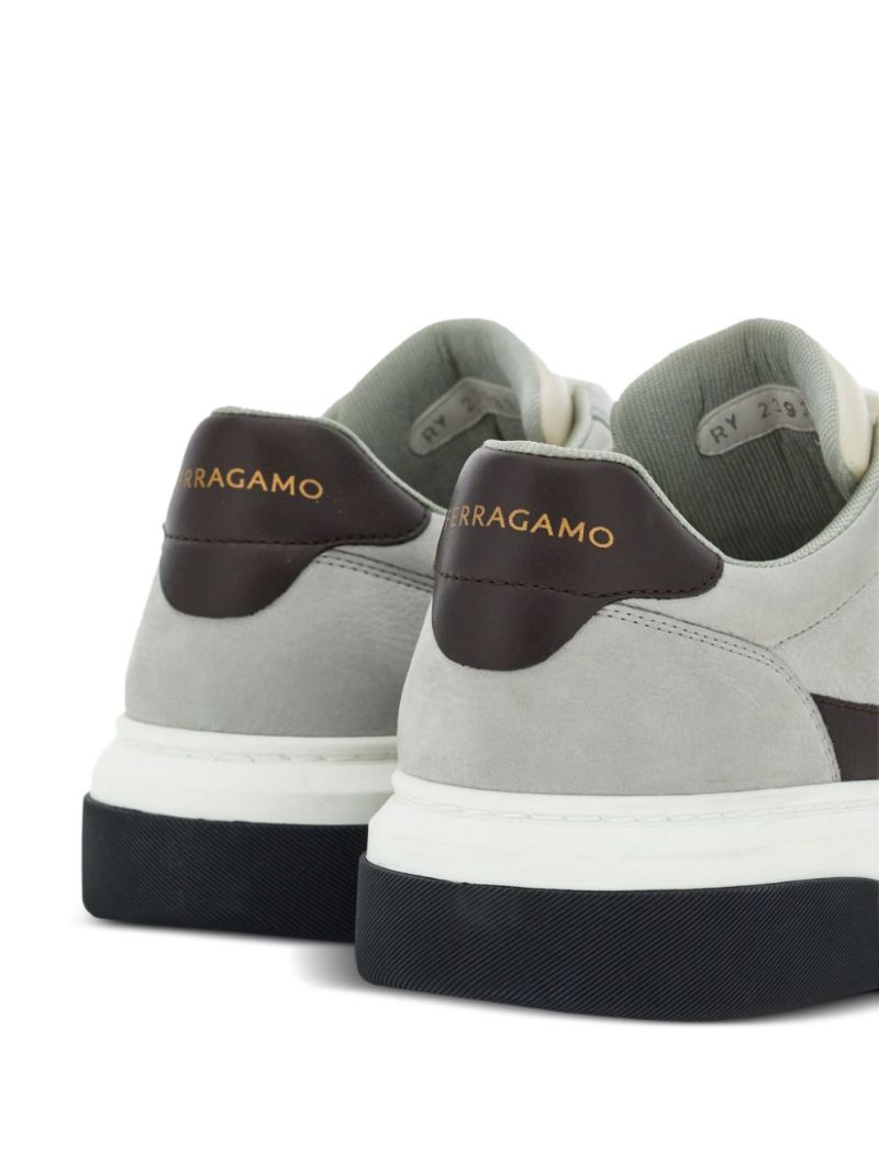 Grey Gancini Leather Sneakers