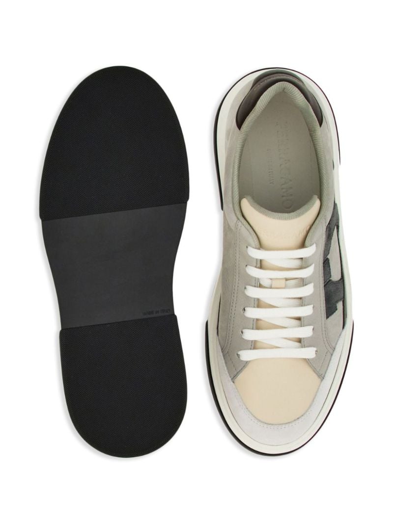 Grey Gancini Leather Sneakers