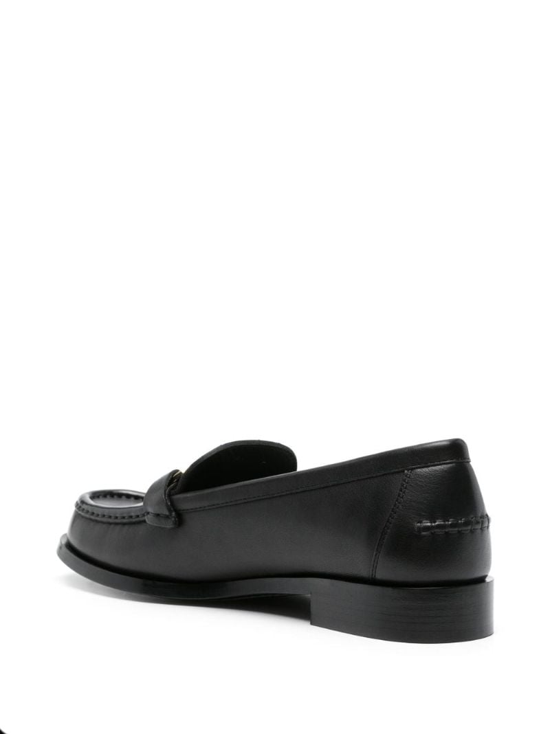 Black Gancini Leather Loafers