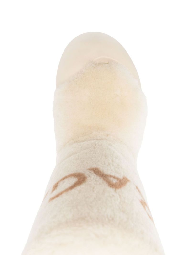 Beige Shearling Ski Boots