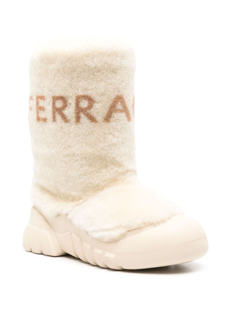 Beige Shearling Ski Boots