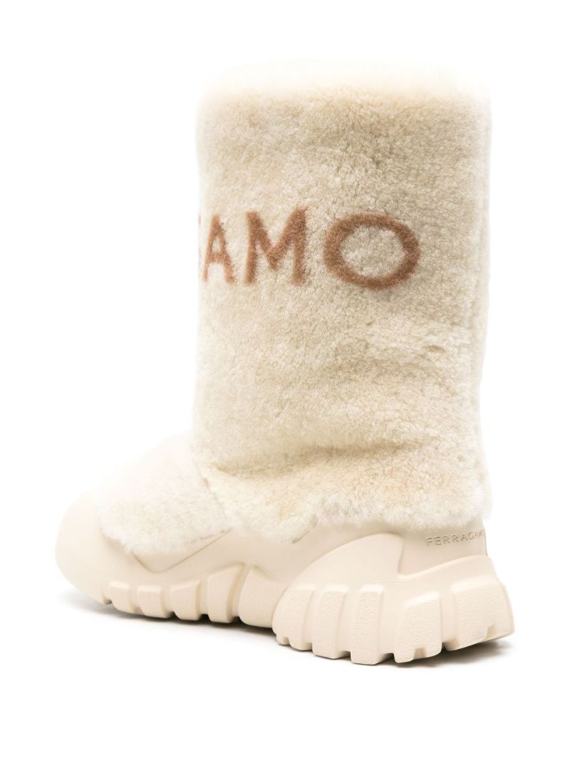 Beige Shearling Ski Boots