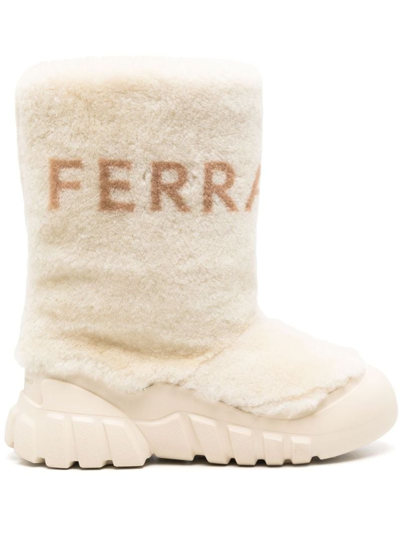 Beige Shearling Ski Boots