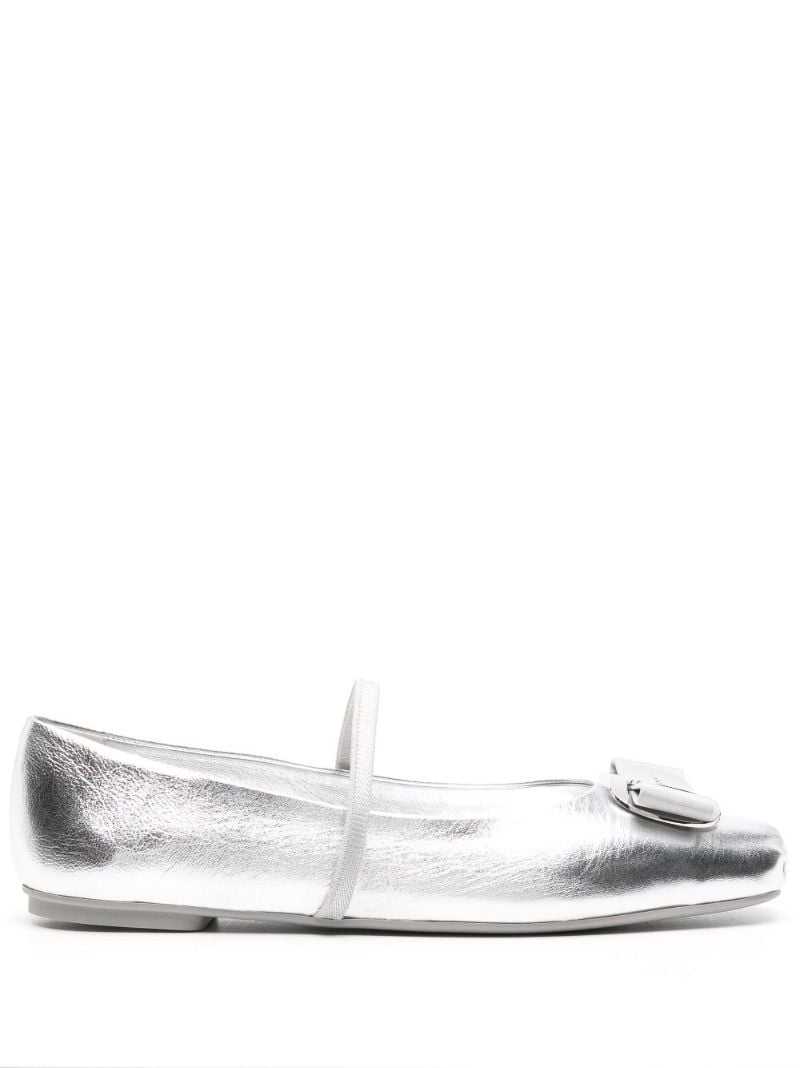 Silver-tone New Vara Metallic Ballet Pumps