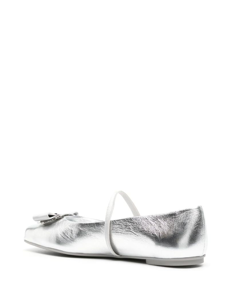 Silver-tone New Vara Metallic Ballet Pumps