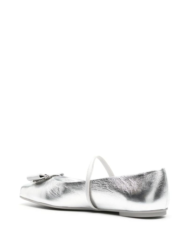 Silver-tone New Vara Metallic Ballet Pumps