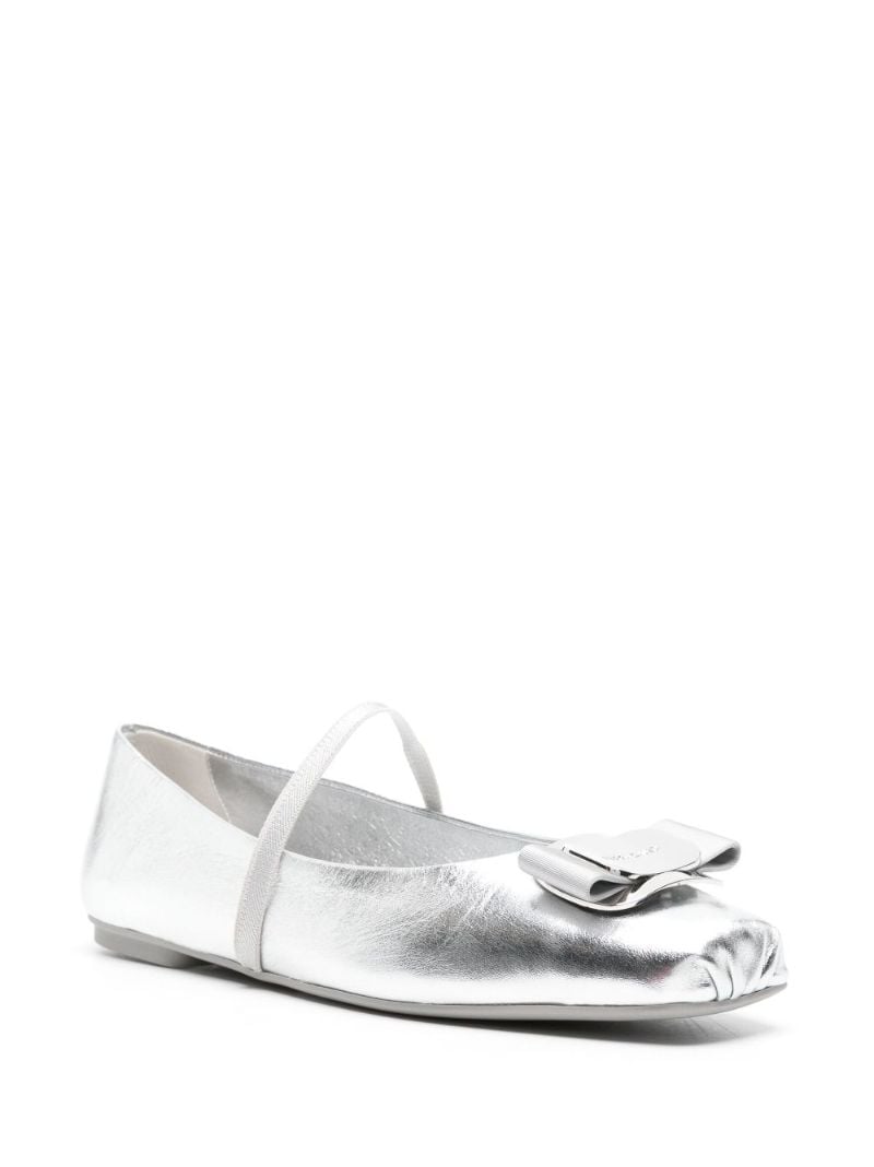 Silver-tone New Vara Metallic Ballet Pumps