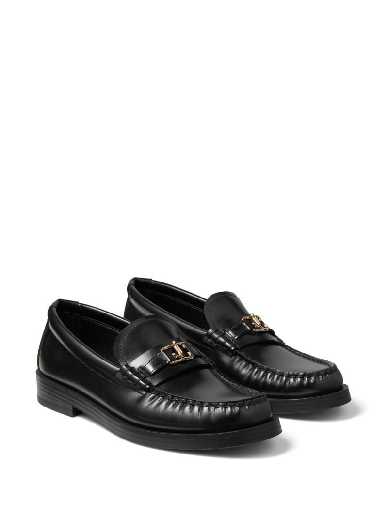 Black Addie Logo-plaque Leather Loafers