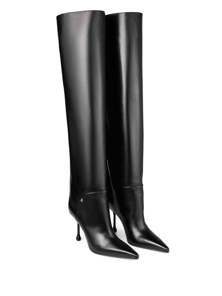 Black Cycas 95 Leather Knee-high Boots