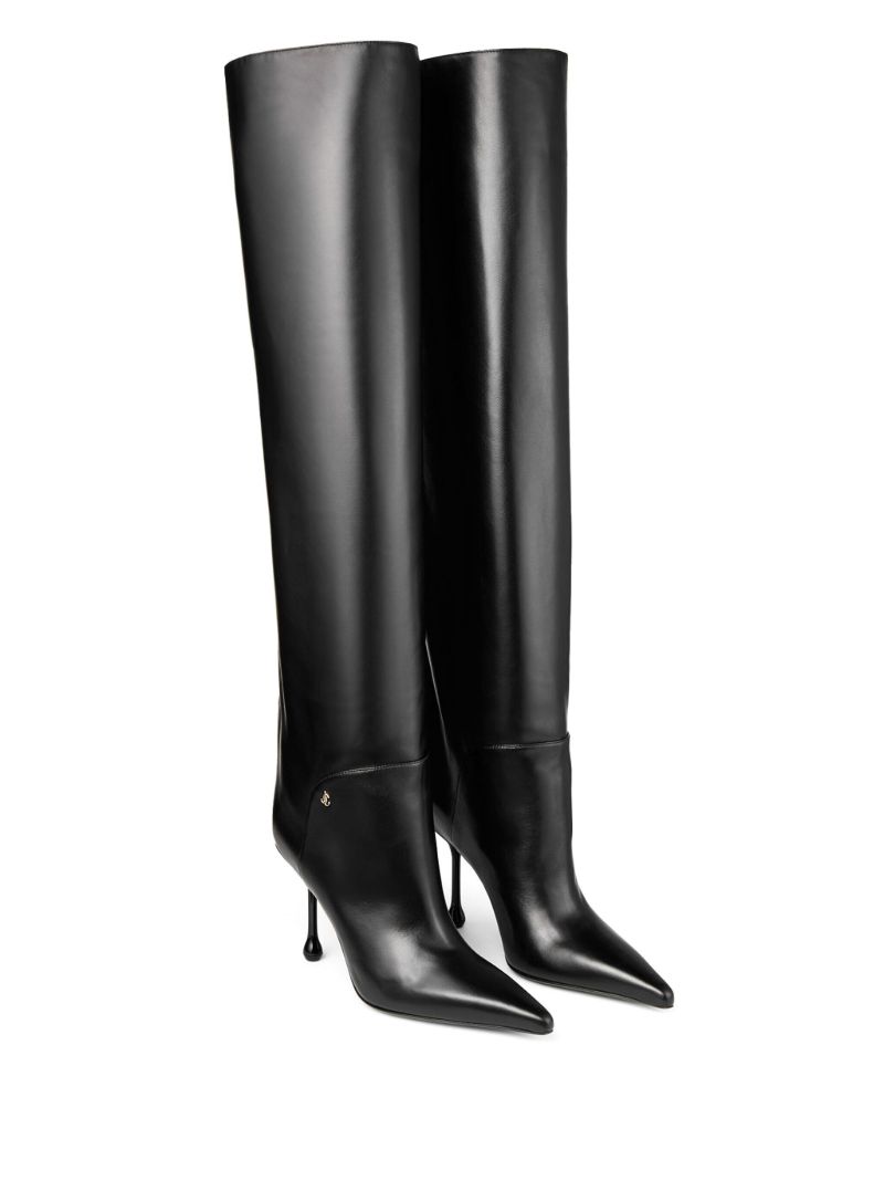 Black Cycas 95 Leather Knee-high Boots