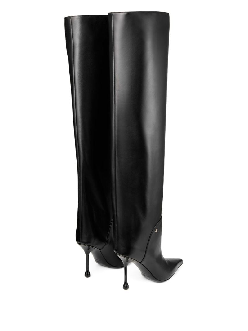 Black Cycas 95 Leather Knee-high Boots