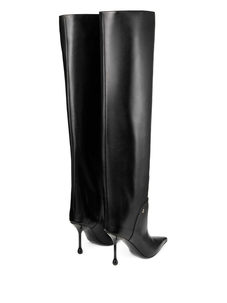 Black Cycas 95 Leather Knee-high Boots