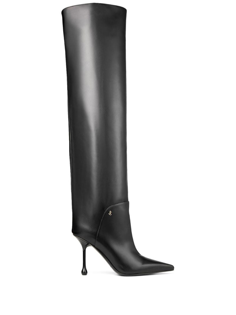 Black Cycas 95 Leather Knee-high Boots