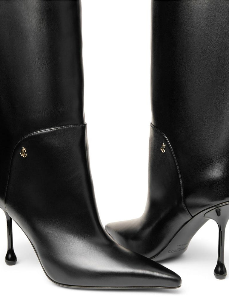 Black Cycas 95 Leather Knee-high Boots