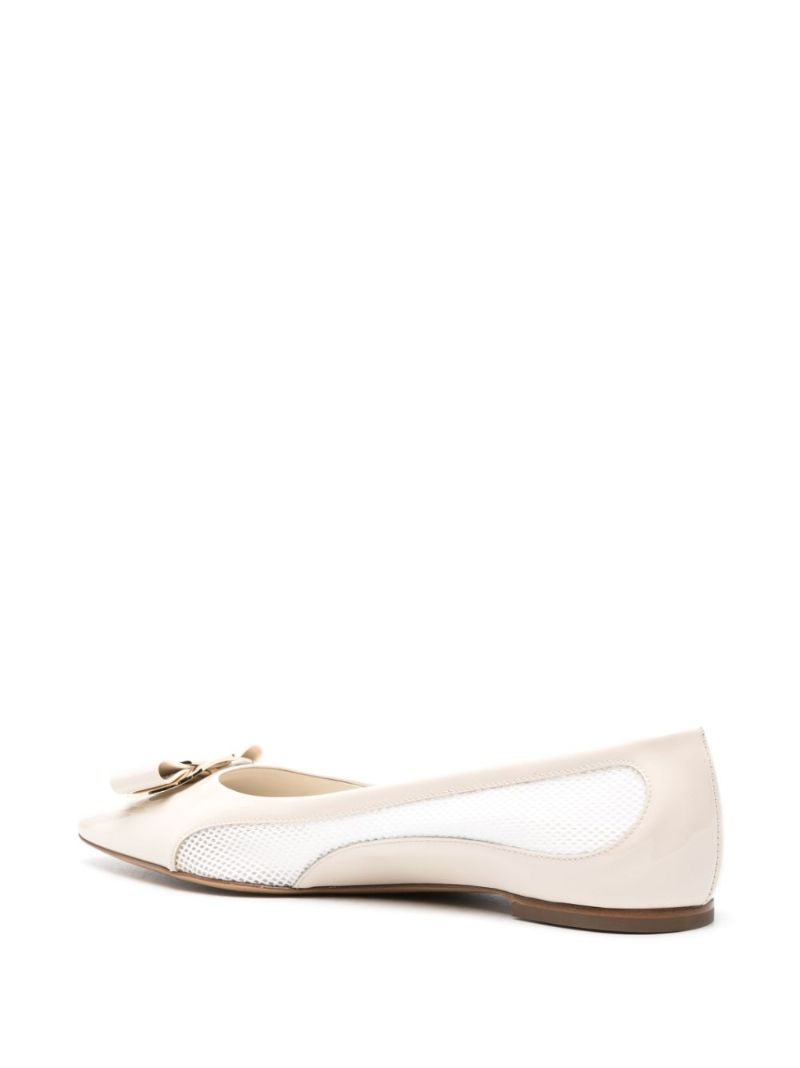 White Varina Mesh Ballerina Shoes