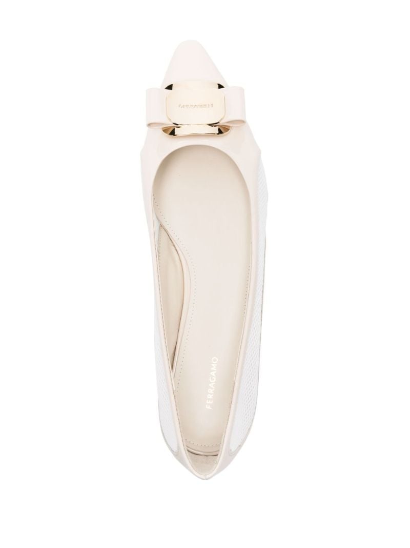 White Varina Mesh Ballerina Shoes