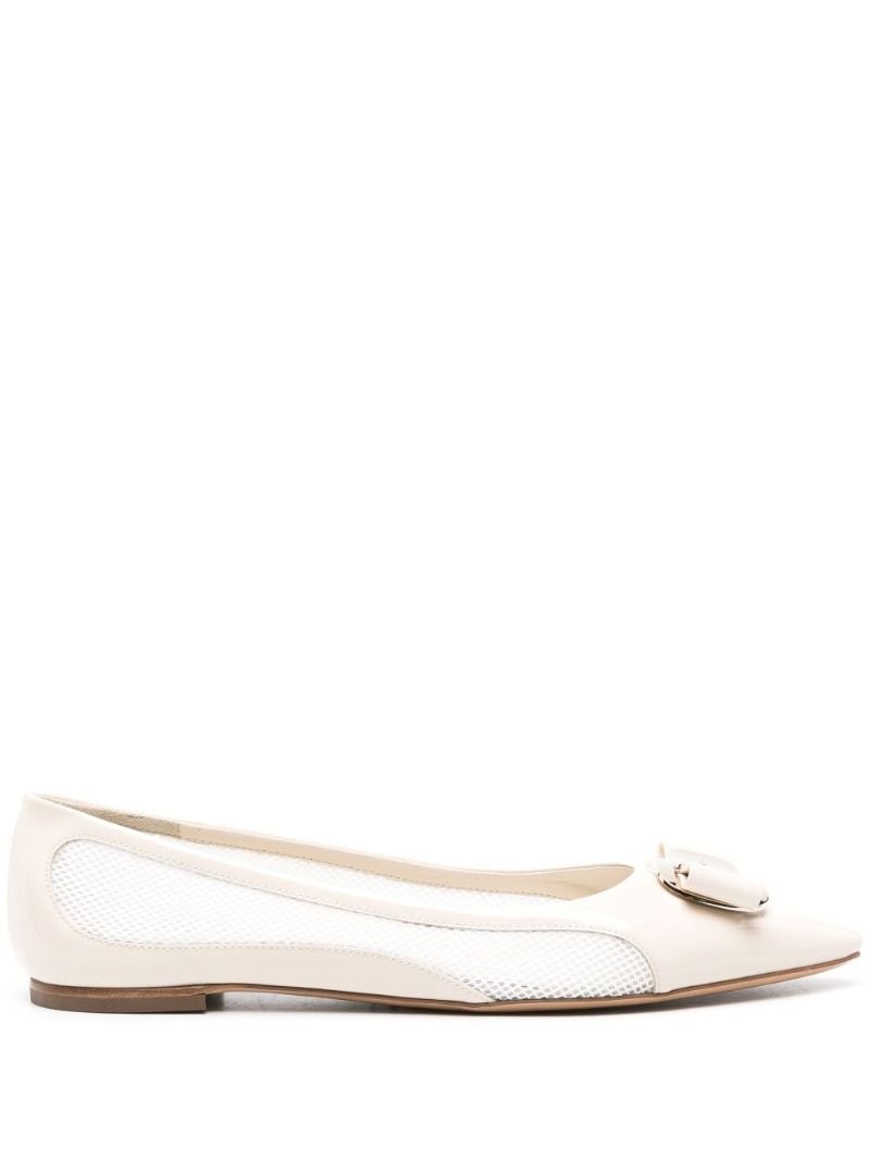White Varina Mesh Ballerina Shoes