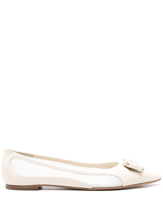 White Varina Mesh Ballerina Shoes