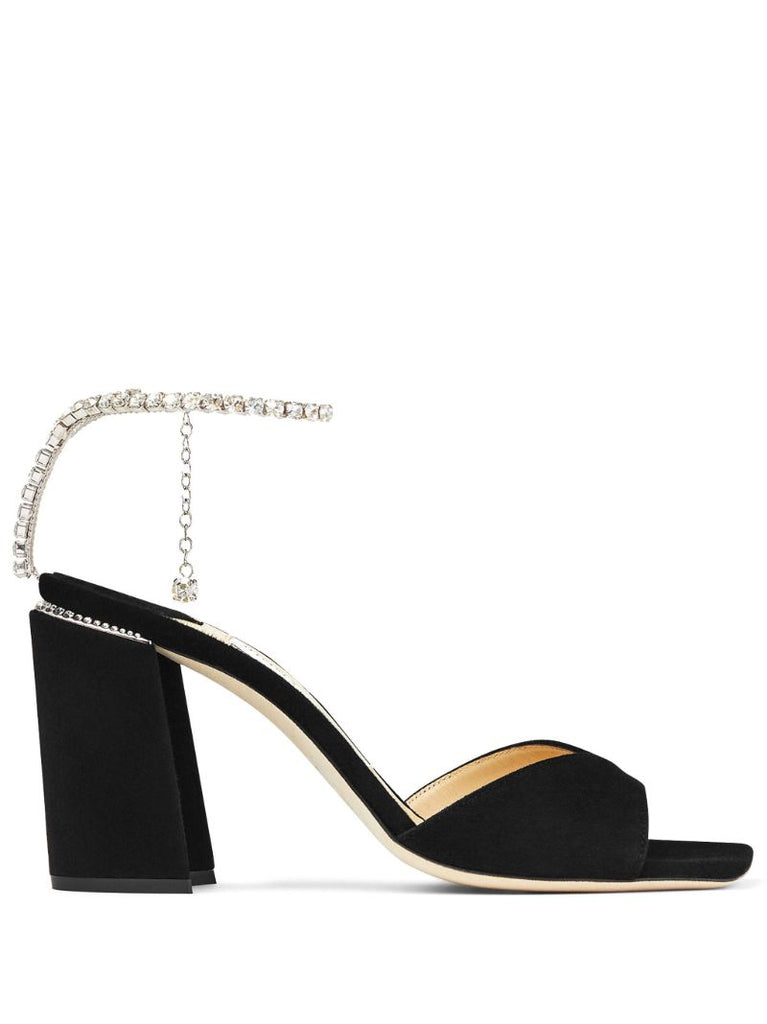 Black Saeda 85 Velvet Sandals