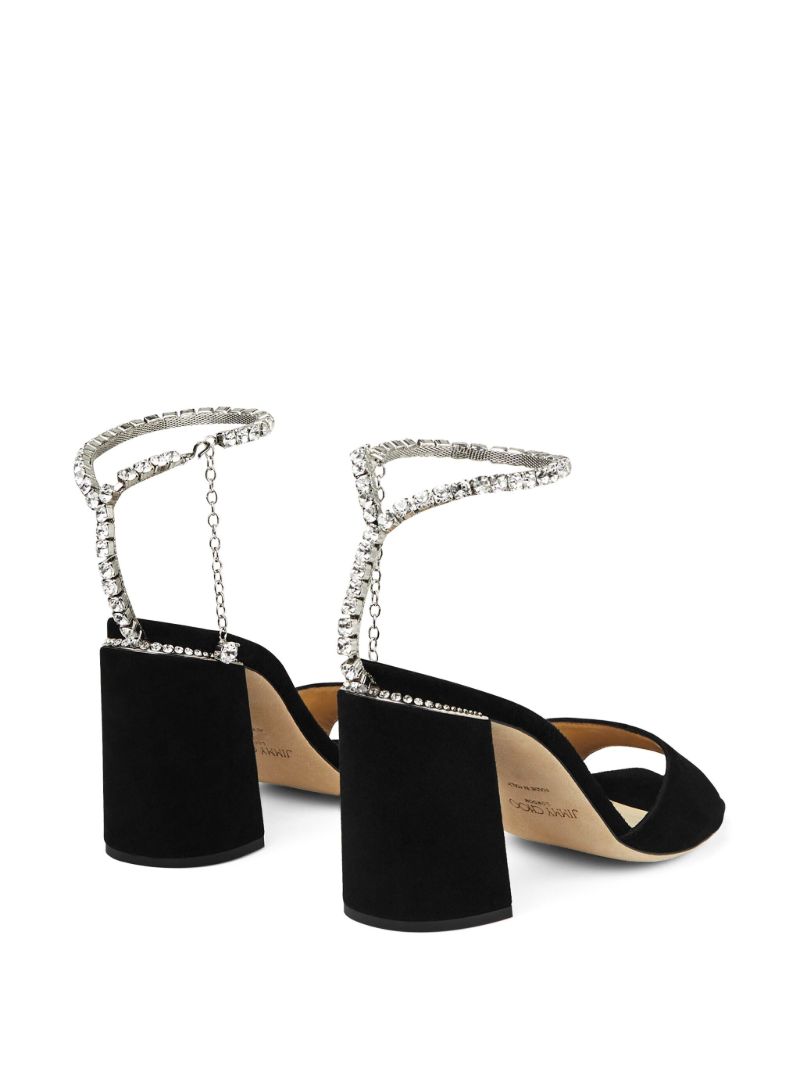 Black Saeda 85 Velvet Sandals