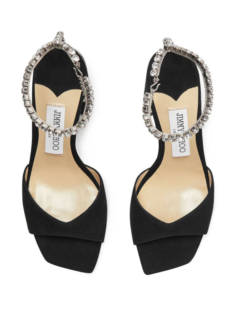Black Saeda 85 Velvet Sandals
