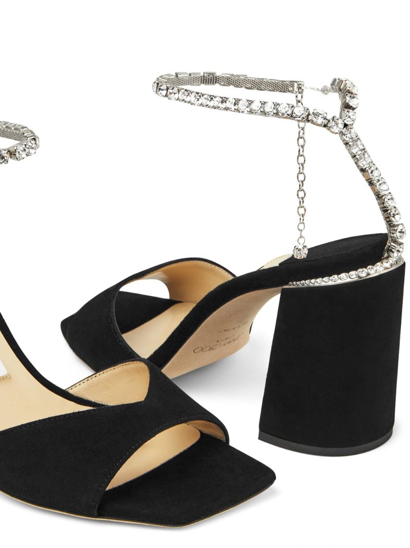 Black Saeda 85 Velvet Sandals