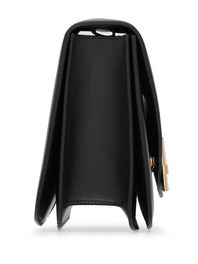 Black Fiamma Leather Cross Body Bag