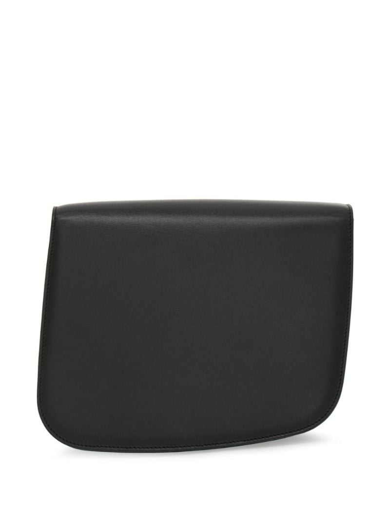 Black Fiamma Leather Cross Body Bag