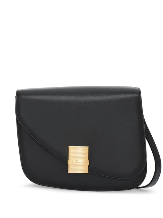 Black Fiamma Leather Cross Body Bag