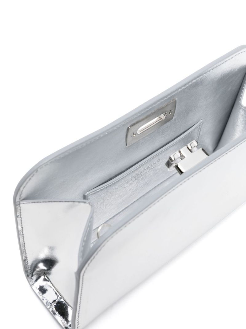 Silver-tone Mini Diana Metallic Clutch Bag