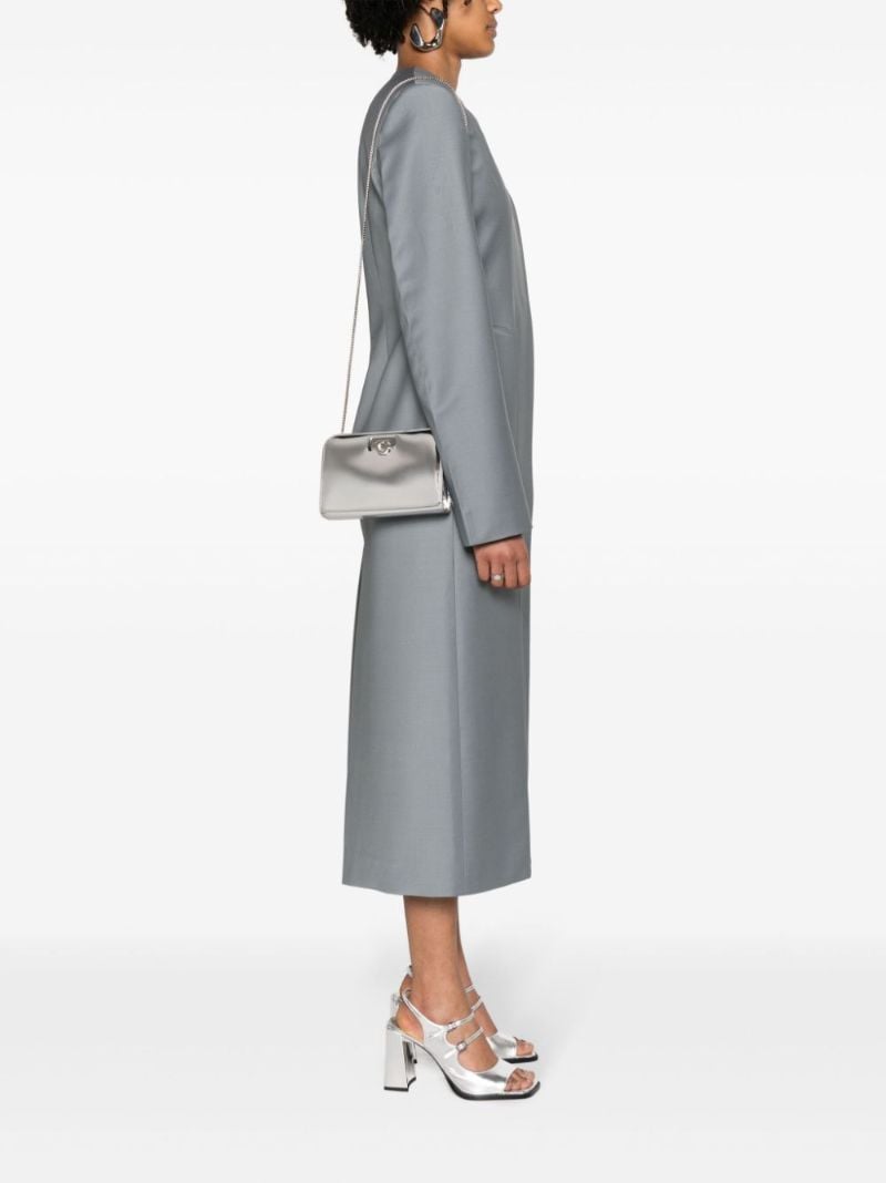 Silver-tone Mini Diana Metallic Clutch Bag