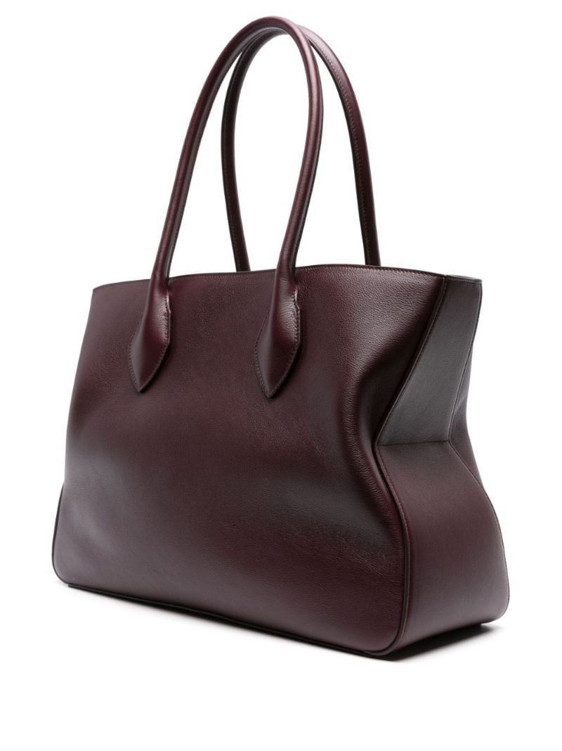 Purple Stella Leather Tote Bag