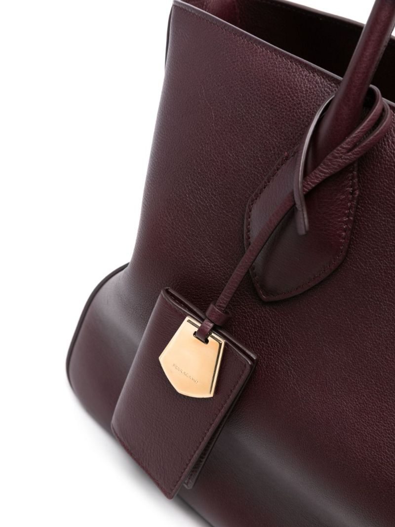 Purple Stella Leather Tote Bag