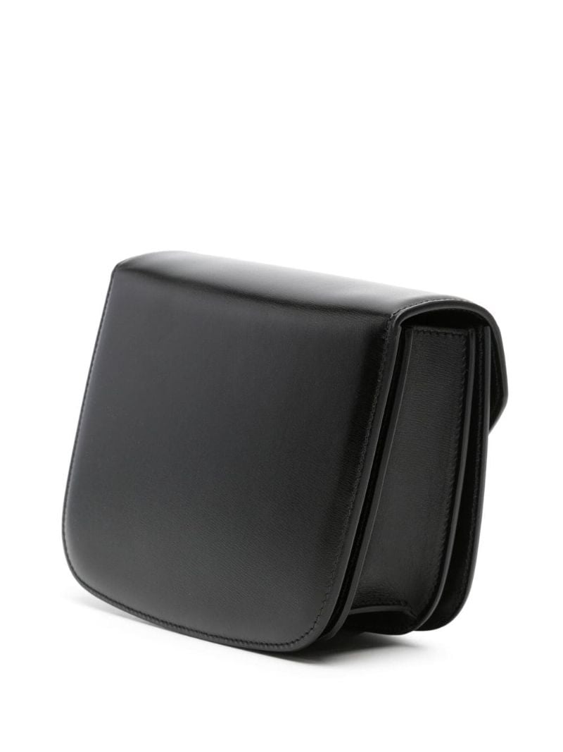 Black Fiamma Leather Shoulder Bag