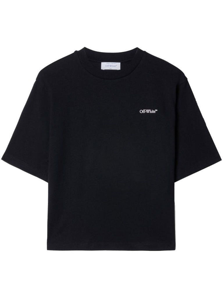 Black Floral Arrows Cotton T-shirt