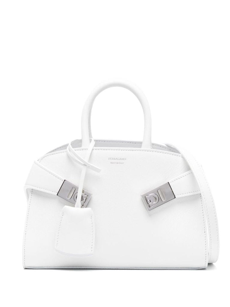 White Small Hug Leather Crossbody Bag