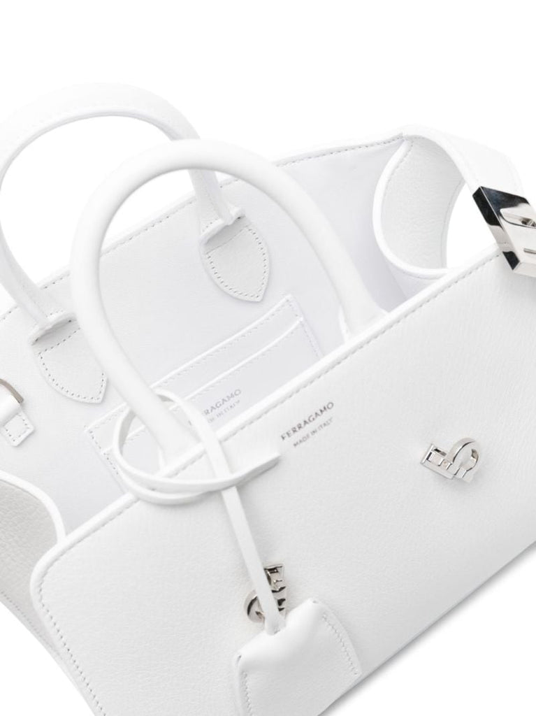 White Small Hug Leather Crossbody Bag