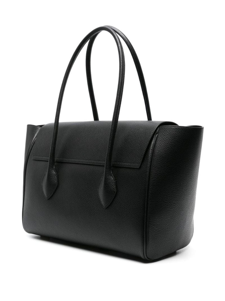 Black East-west Leather Tote Bag