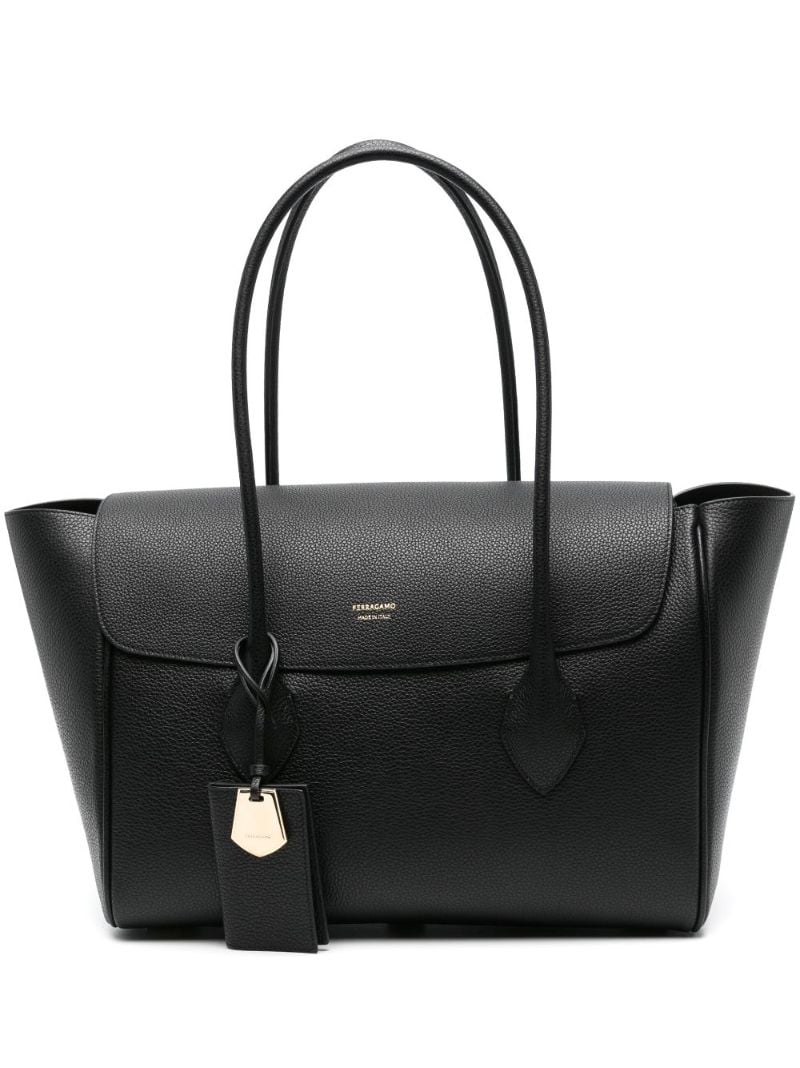 Black East-west Leather Tote Bag