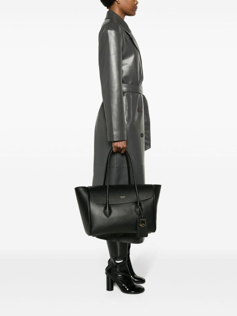 Black East-west Leather Tote Bag