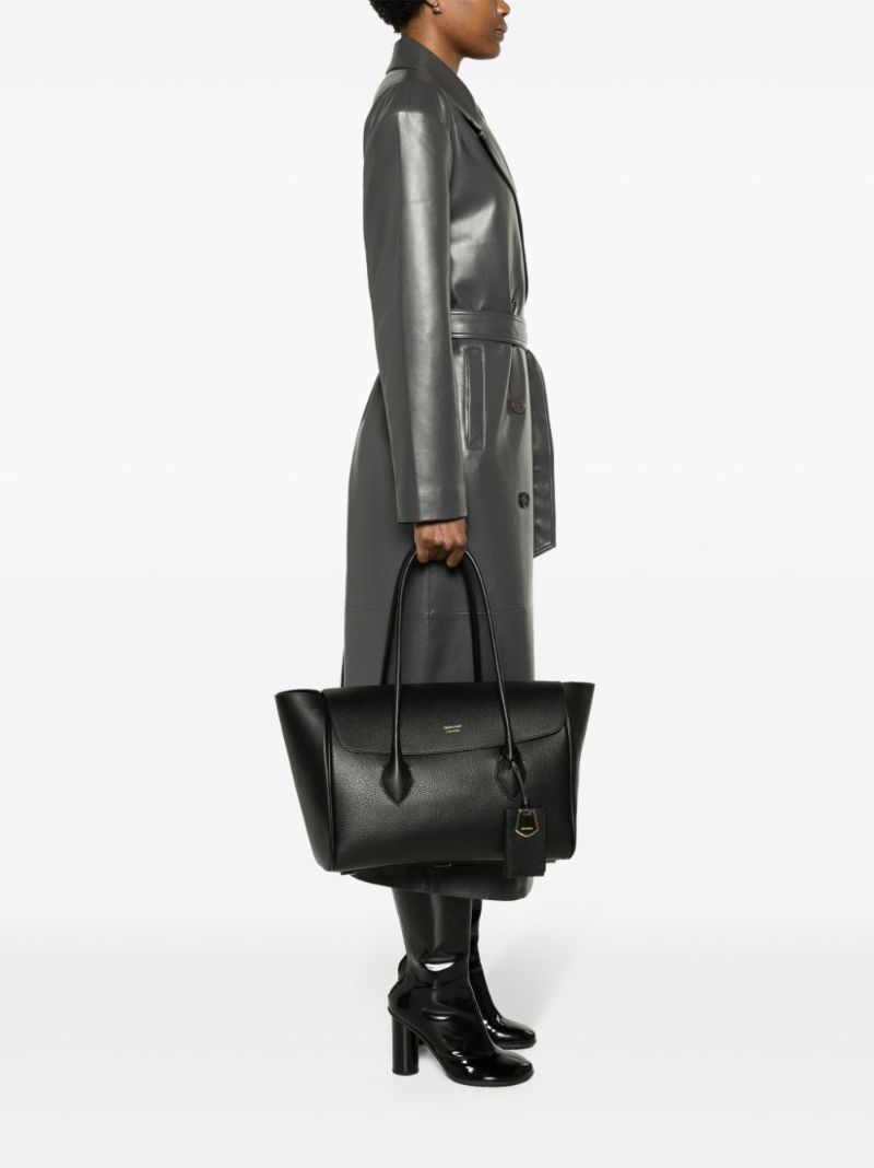 Black East-west Leather Tote Bag