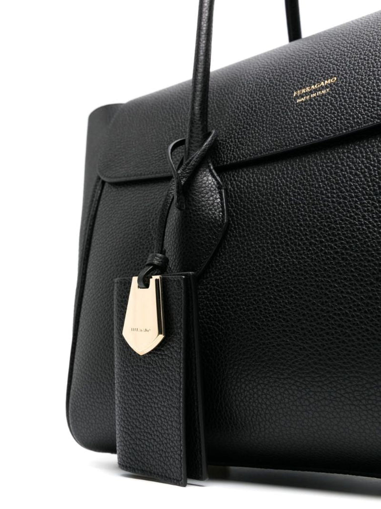 Black East-west Leather Tote Bag